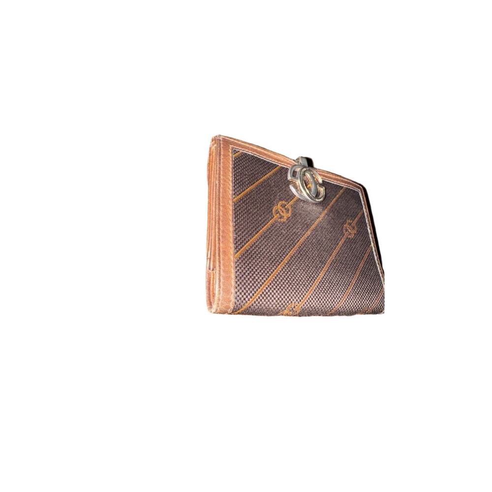 Gucci Diagonal Striped Canvas Leather Trim Bifold Wallet 70’s Early 80’s - Picture 5 of 11